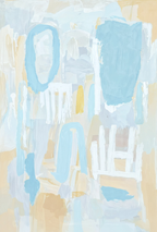 Set of 2 Abstract Shapes & Powder Blue | Contemporary Abstract Wall Art Prints
