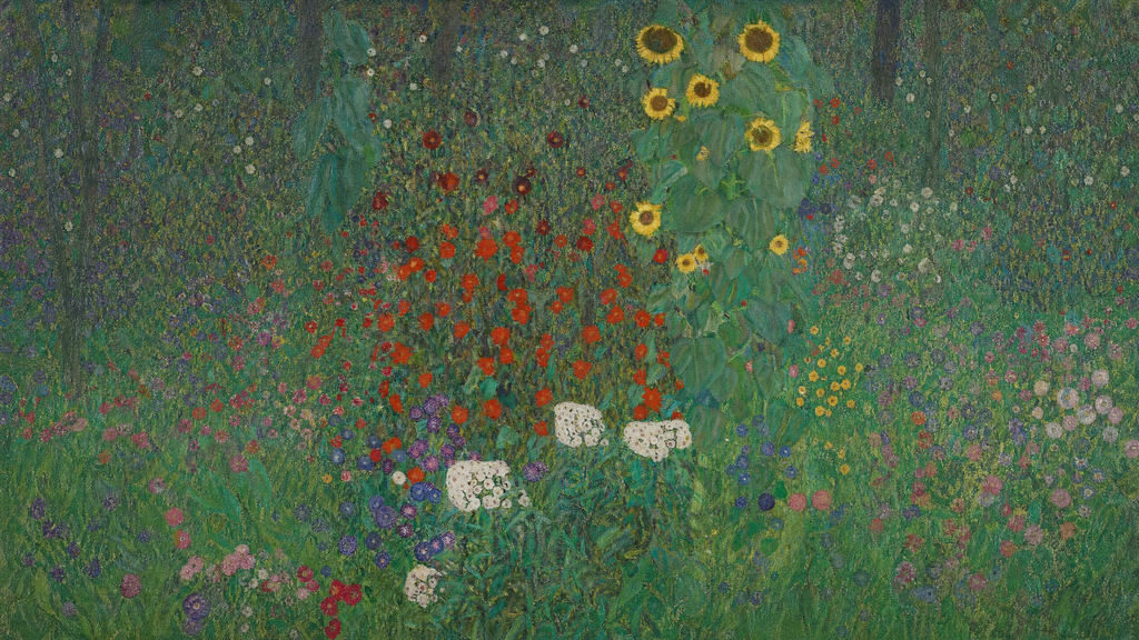 Canvas Print Farm Garden with Sunflowers by Gustav Klimt – Art Nouveau