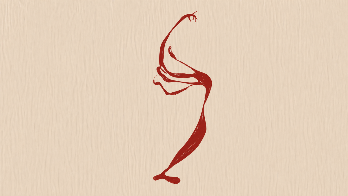 Canvas Print Abstract Line Dancing Figure – Contemporary Art