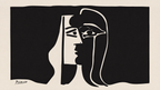 Canvas Print Monochrome Muses Black and White Line Art