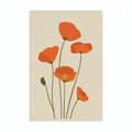 Canvas Print Terracotta Poppies | Contemporary Botanical Floral Wall Art