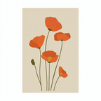 Canvas Print Terracotta Poppies | Contemporary Botanical Floral Wall Art