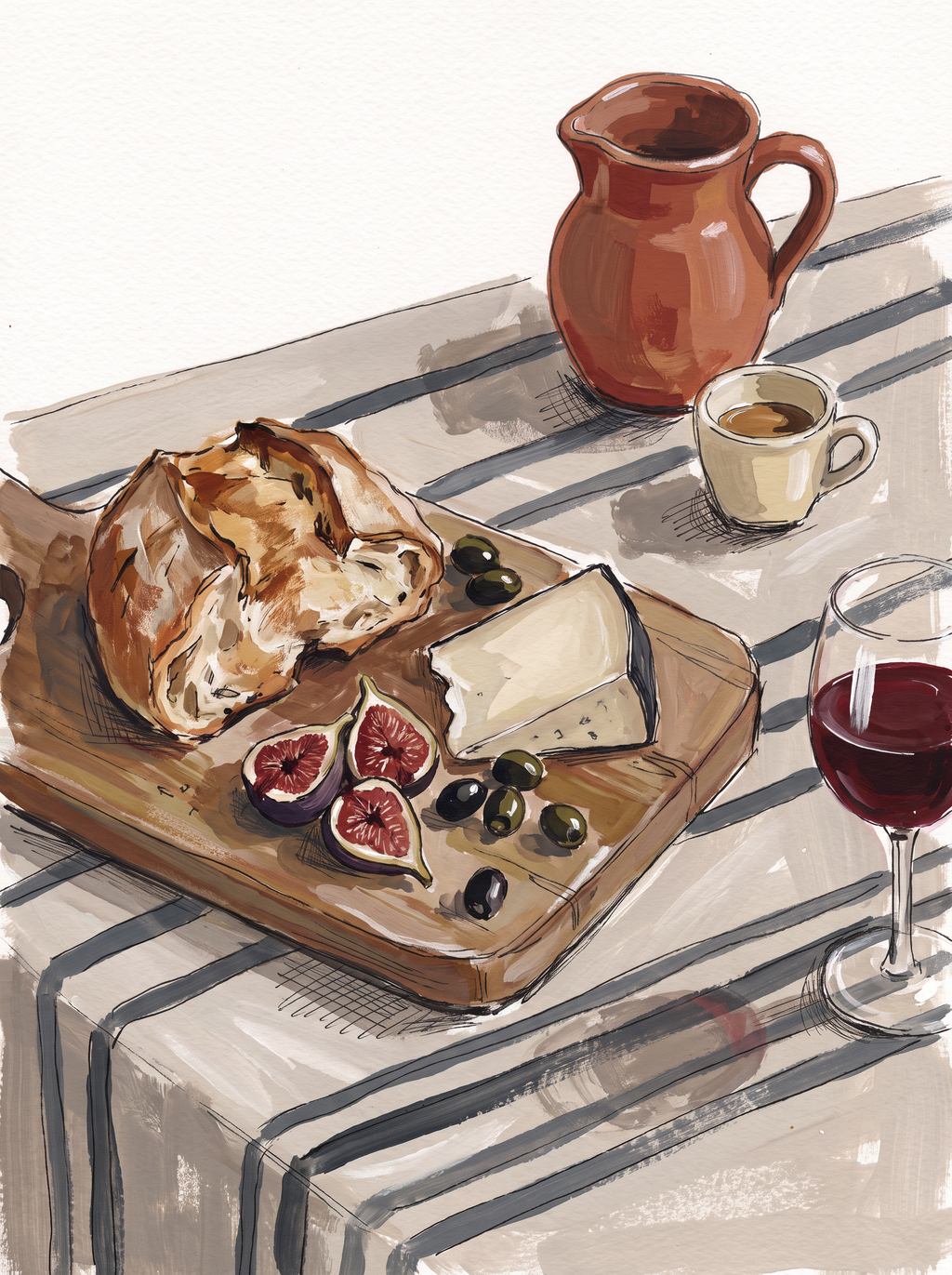 Set of 2 Canvas Prints – Figs & Co. Breakfast & Sunny Side Eggs | Contemporary Food Wall Art