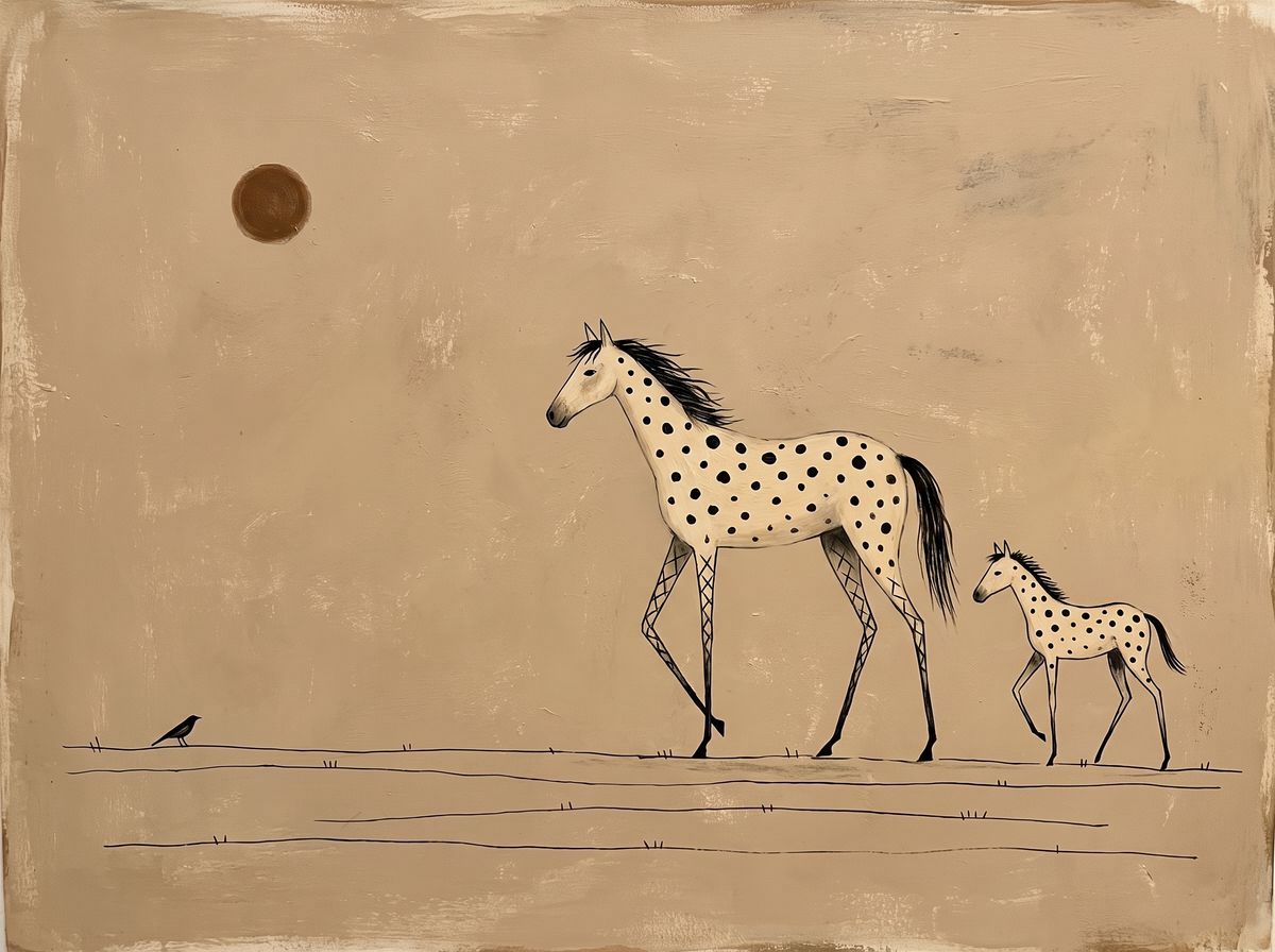 Canvas Print Horses in Sepia | Vintage Equestrian Wall Art
