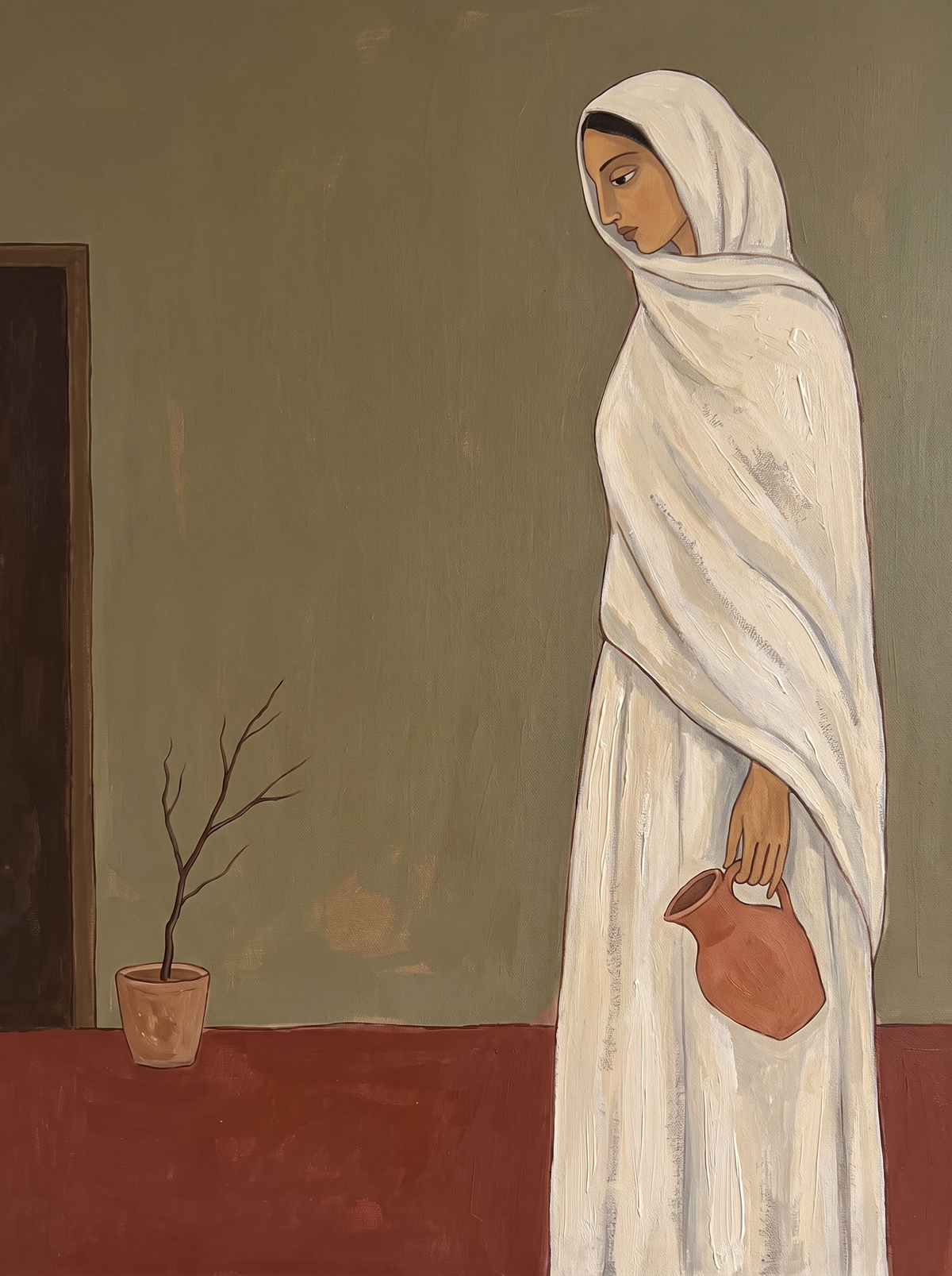 Canvas Print Contemplative Life | Contemporary Figurative Wall Art
