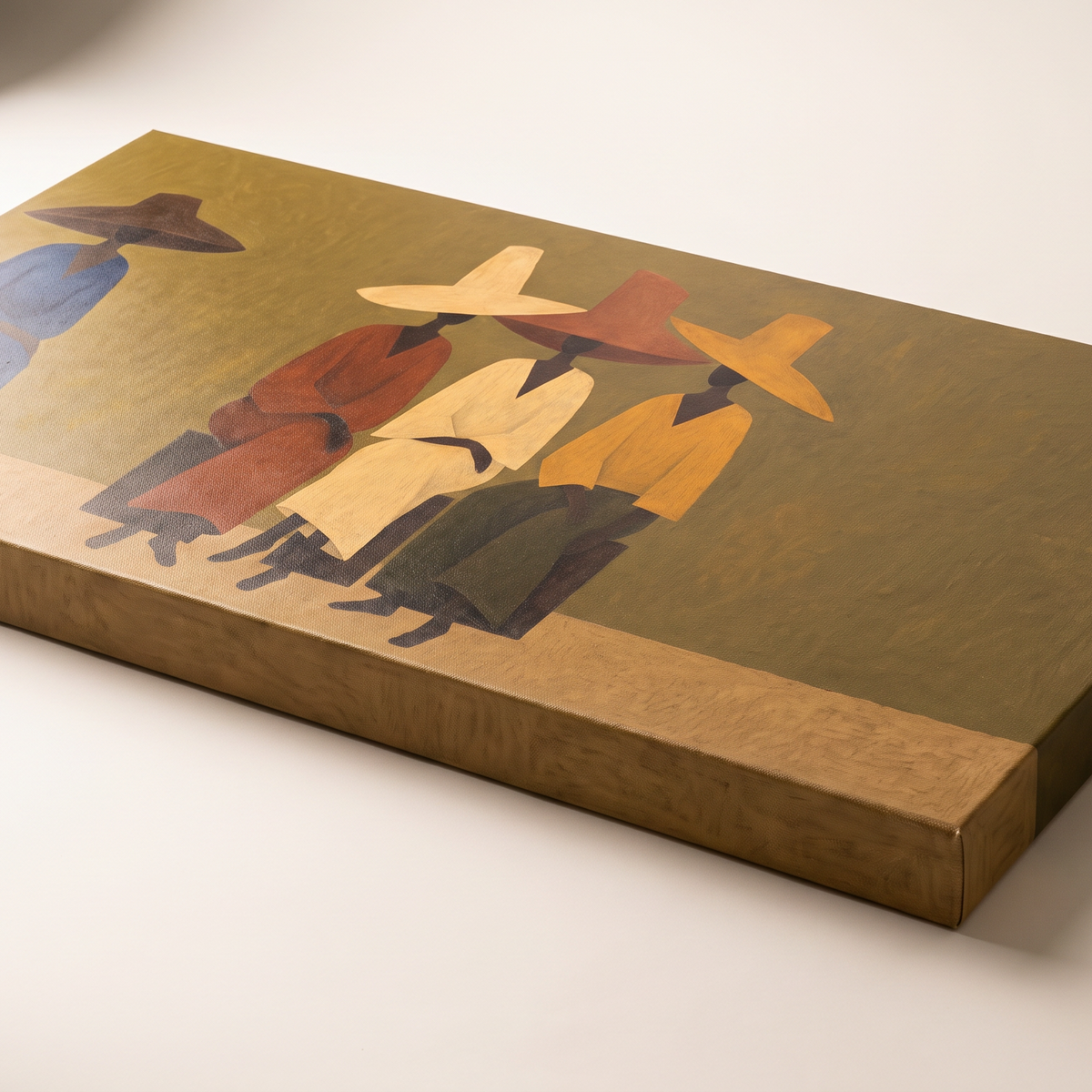 Canvas Print Tall Hats Ensemble | Sculptural Figurative Wall