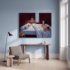 Canvas Print Laying in Bed | Contemporary Figurative Wall Art