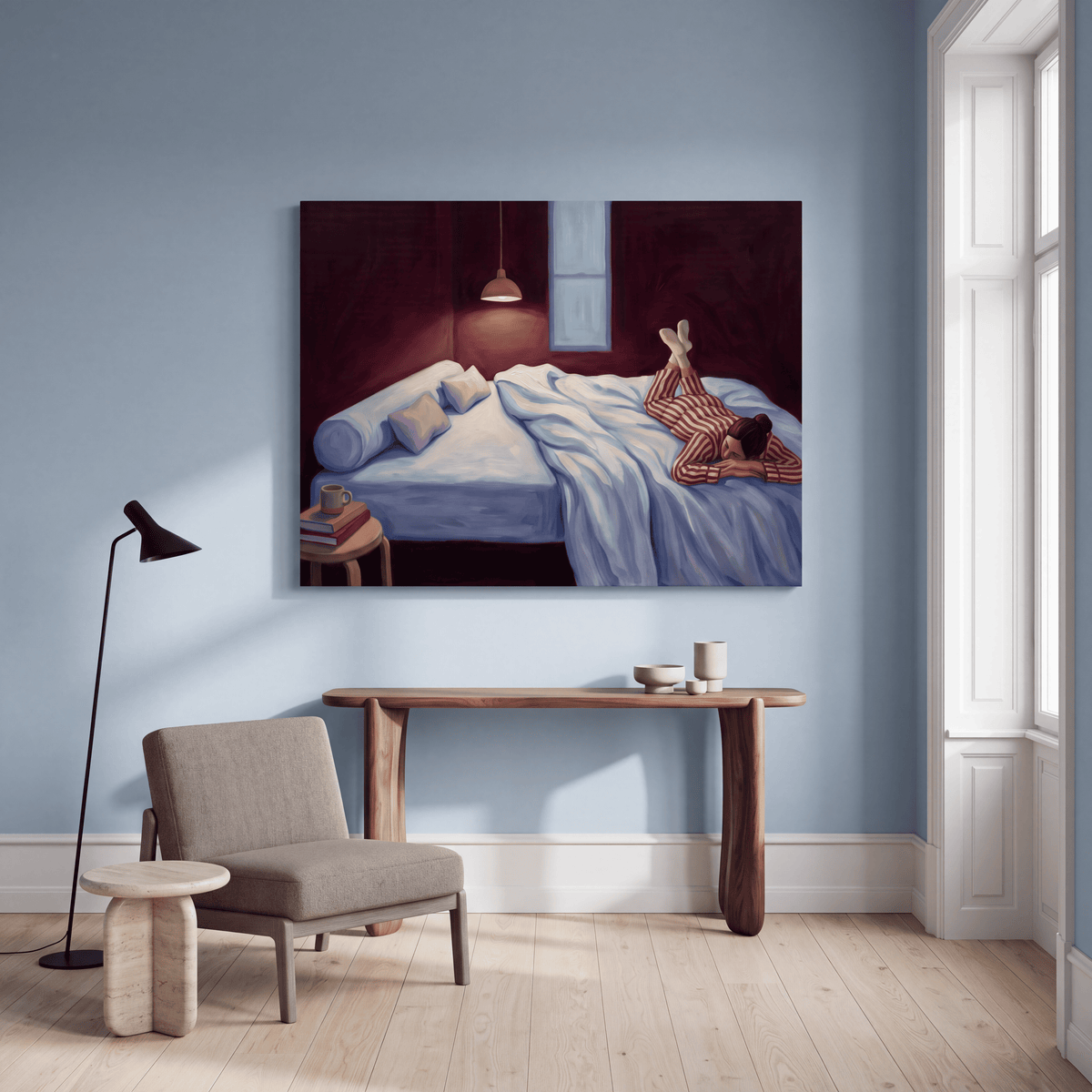 Canvas Print Laying in Bed | Contemporary Figurative Wall Art