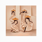Canvas Print Gracious Black Women Pose | Contemporary Fashion Portrait Wall Art
