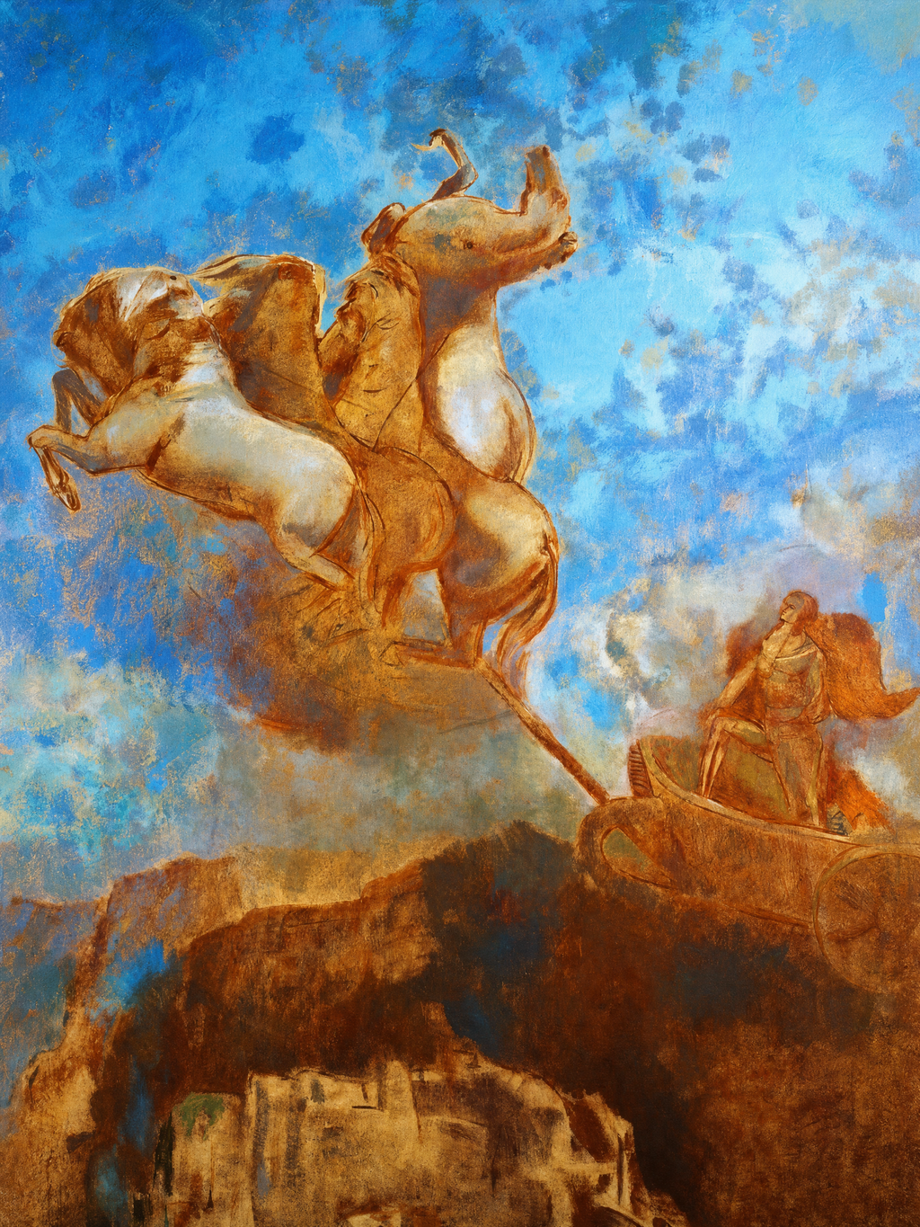 Canvas Print The Chariot of Apollo by Odilon Redon – Surreal Figurative Art
