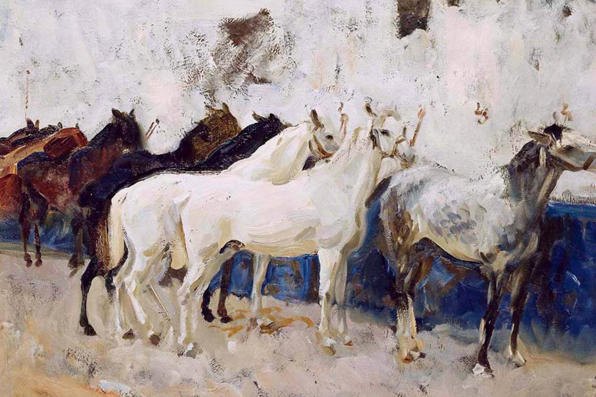Canvas Print Horses at Palma – John Singer Sargent Poster | Dynamic Equestrian Scene Art