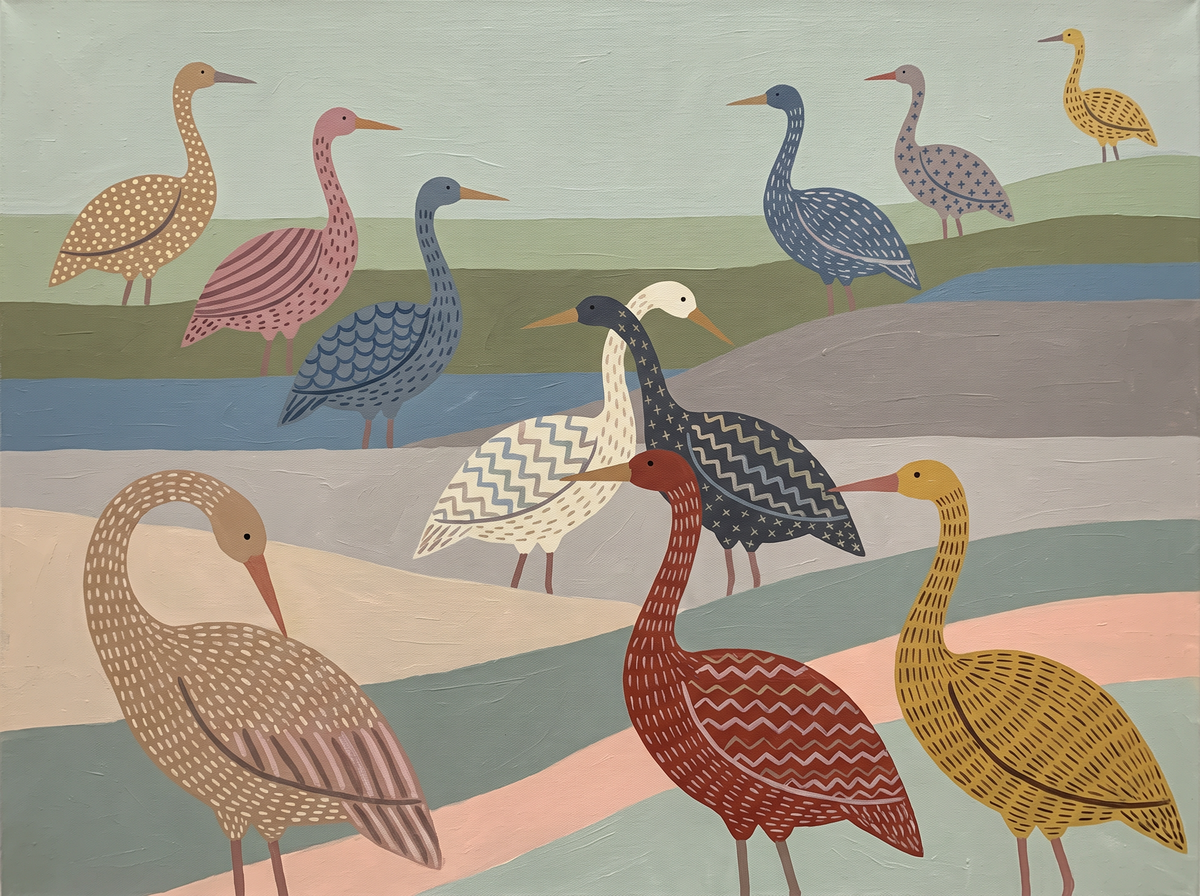 Canvas Print Colourful Ducks | Contemporary Animal Wall Art