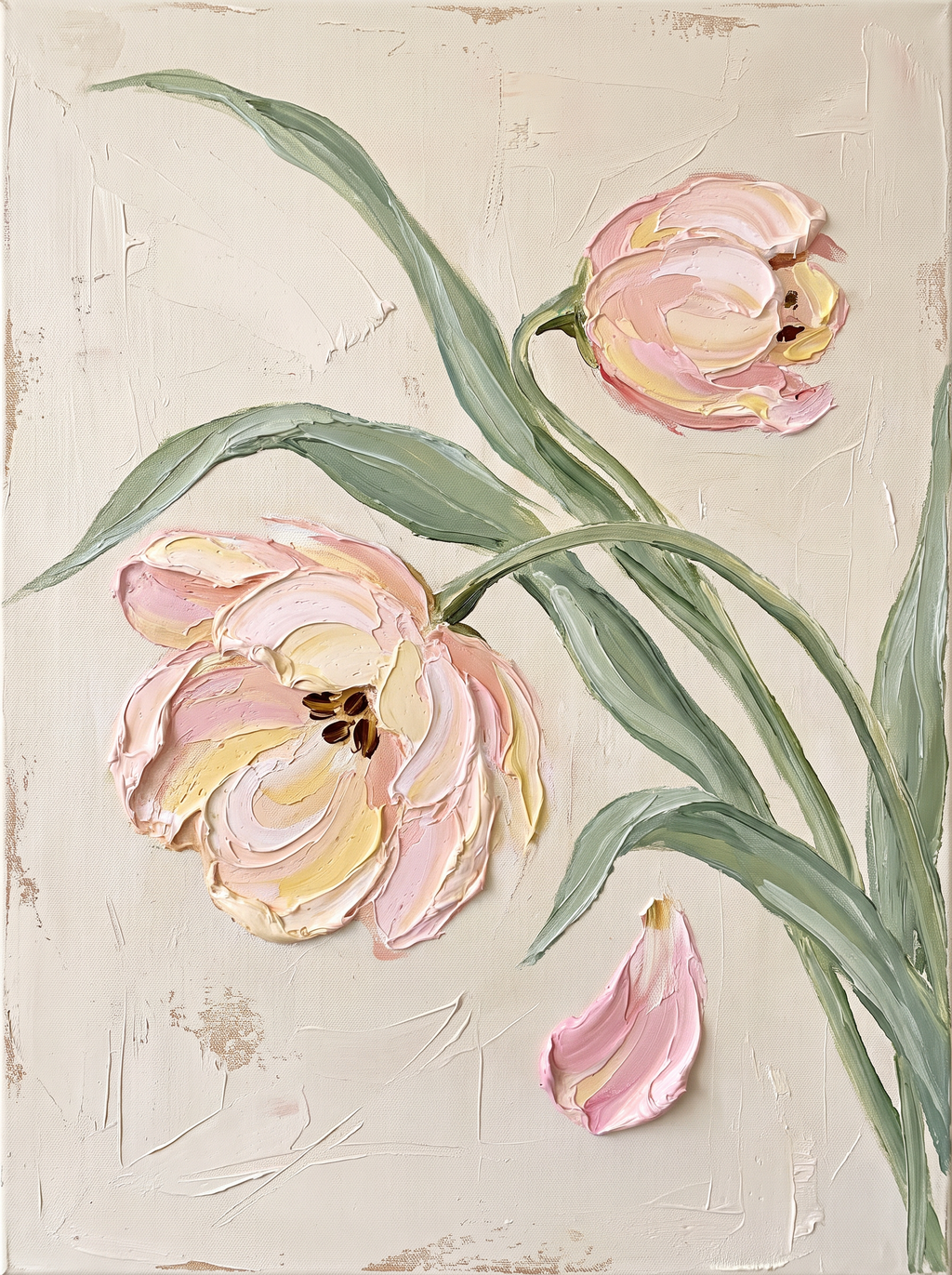 Set of 2 Canvas Prints – Claude Monet’s Nymphéas & Watercolour Floral | Impressionist and Botanical Flower Wall Art
