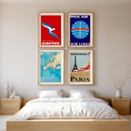 Wanderlust Posters – 4-Piece Travel Wall Art Set - Hakyarts