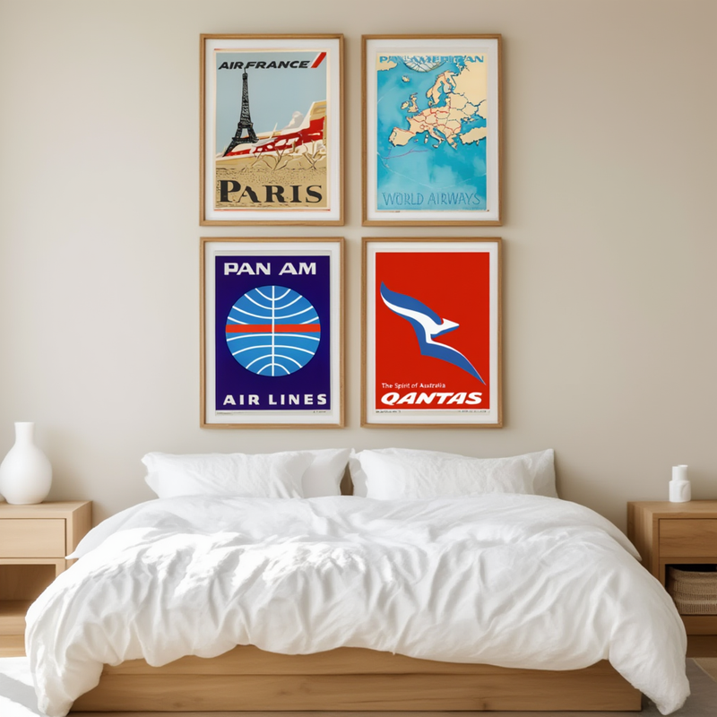 Wanderlust Posters – 4-Piece Travel Wall Art Set - Hakyarts