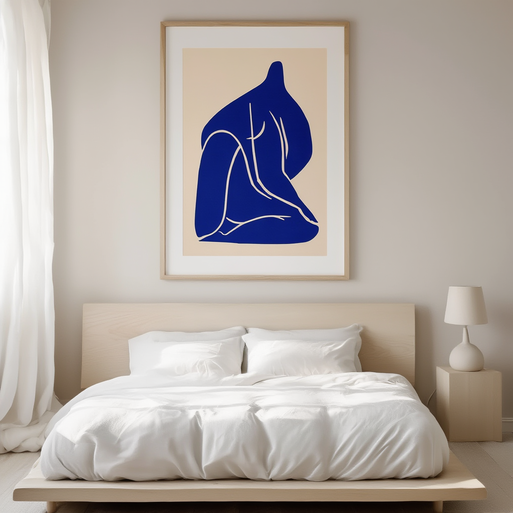 Blue Abstract Figures II – Modern Wall Art