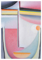 Set of 2 Red & Pale Blue Martini & Alexej von Jawlensky Symphony in Pink Prints | Contemporary Cocktail Wall Art Set