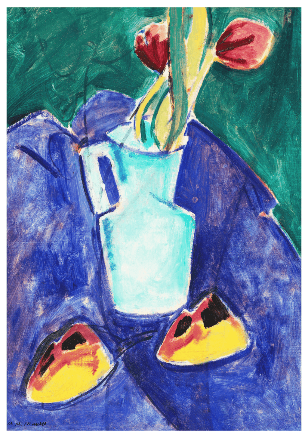 Alfred Henry Maurer - Tulips in a Green Vase - Hakyarts
