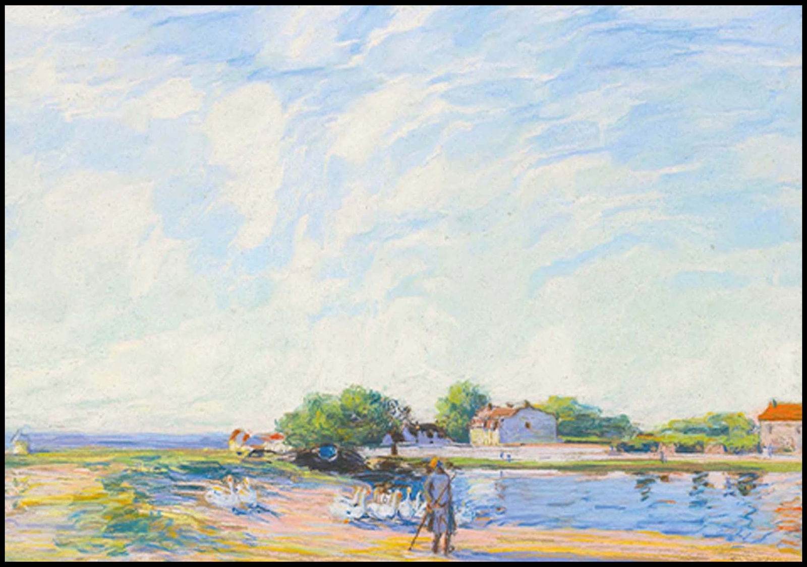 Alfred Sisley - Les Oies à Saint-Mammès - Hakyarts