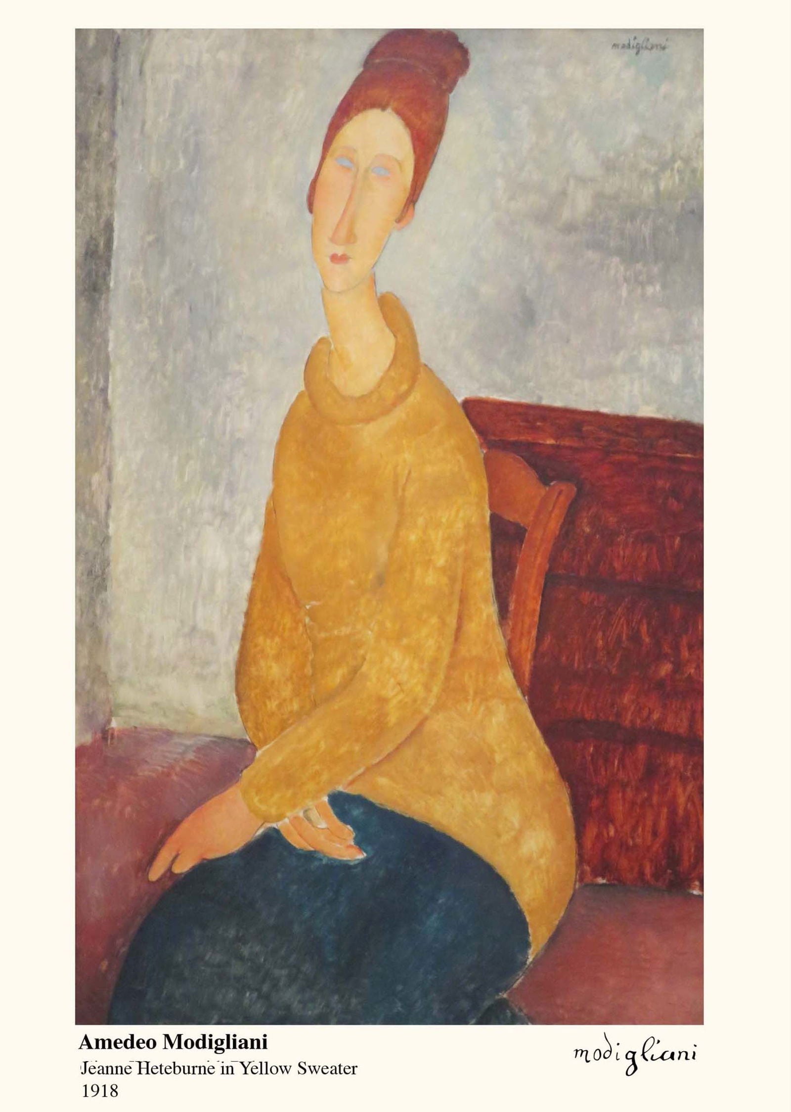 Amedeo Modigliani - Jeanne Hébuterne in Yellow Sweater Poster