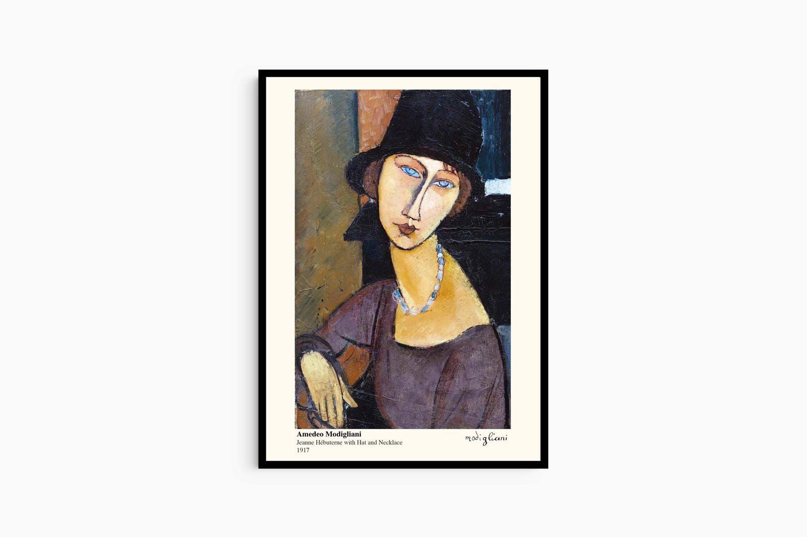 Amedeo Modigliani - Jeanne Hebuterne with Hat and Necklace Poster