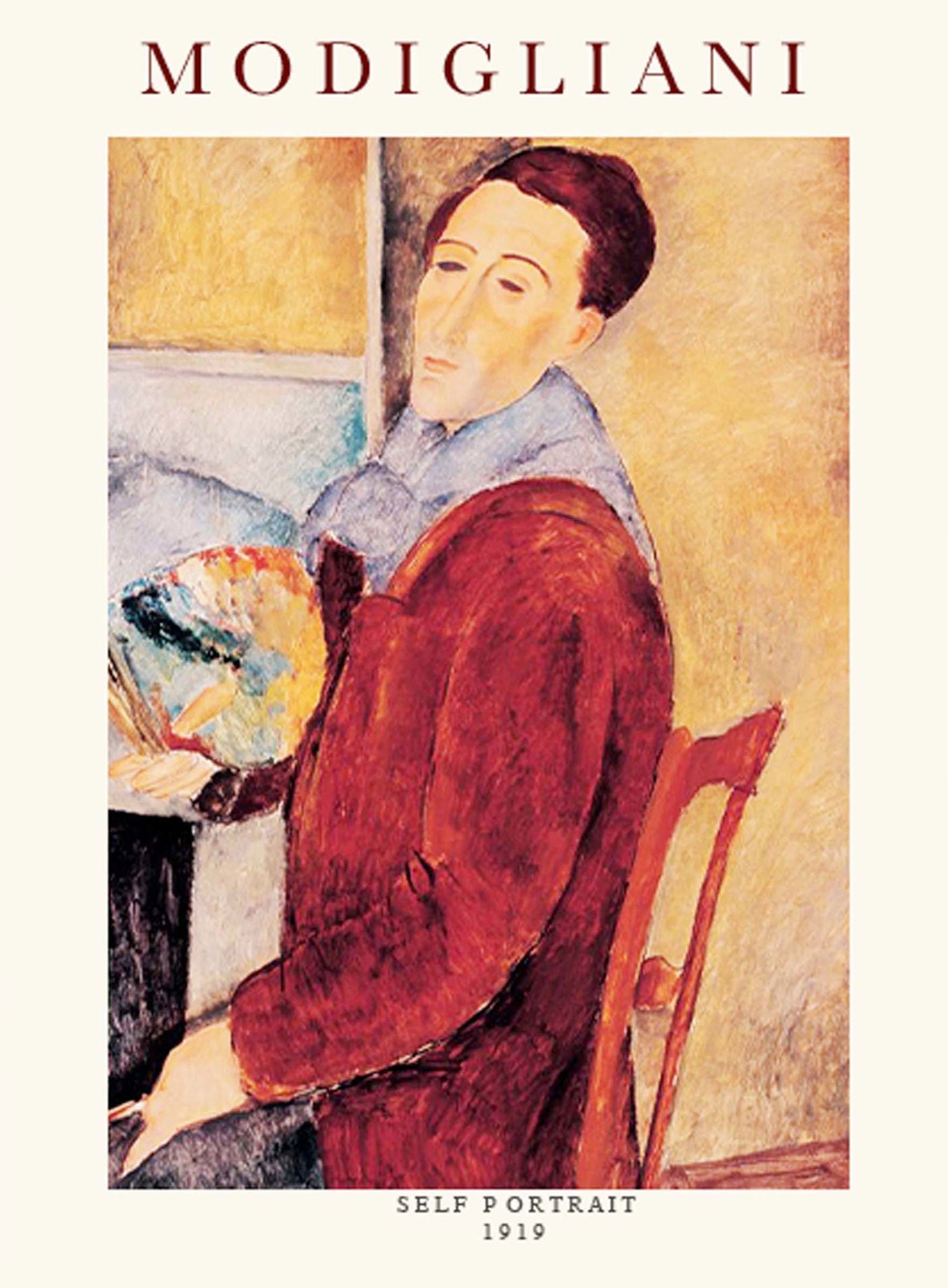 Amedeo Modigliani – Self-Portrait - Modernist Expressionist Art