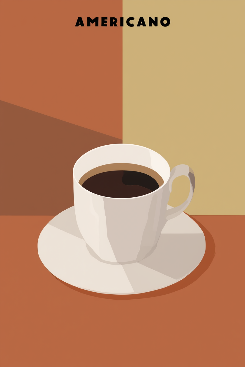 4 Coffee Posters – Affogato, Flat White, Macchiato, Frappuccino & Americano Minimalist Café Wall Art - Hakyarts