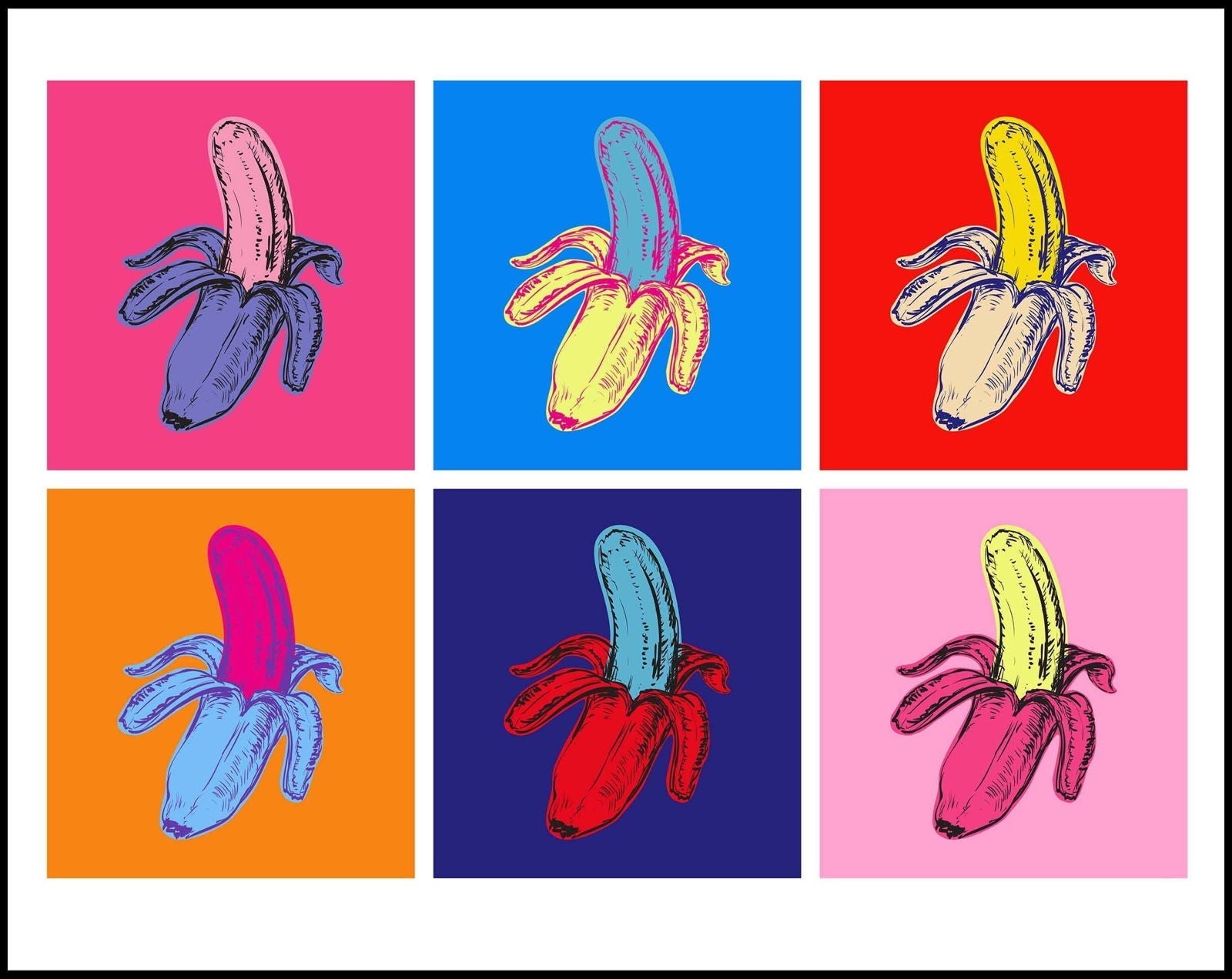 Andy Warhol Style - Bananas Poster