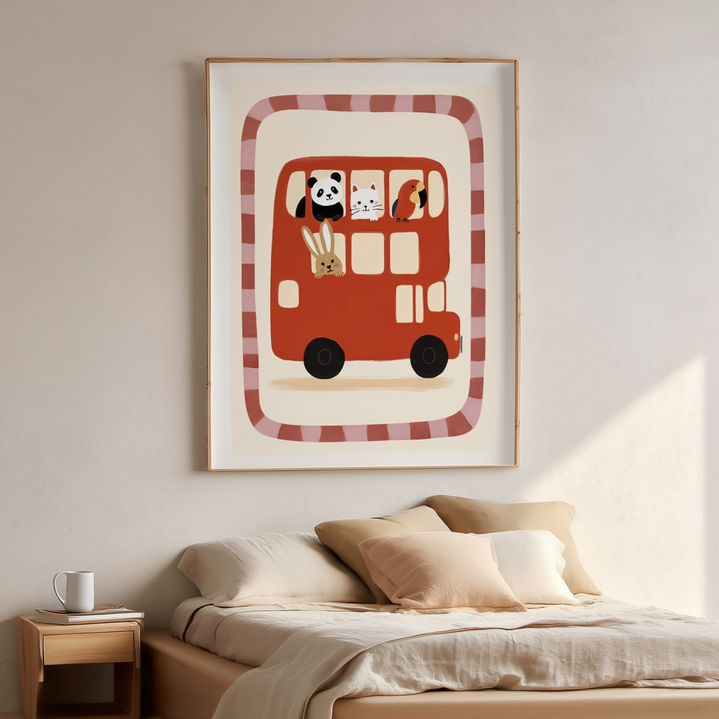 Animal Parade – Whimsical Transport Poster