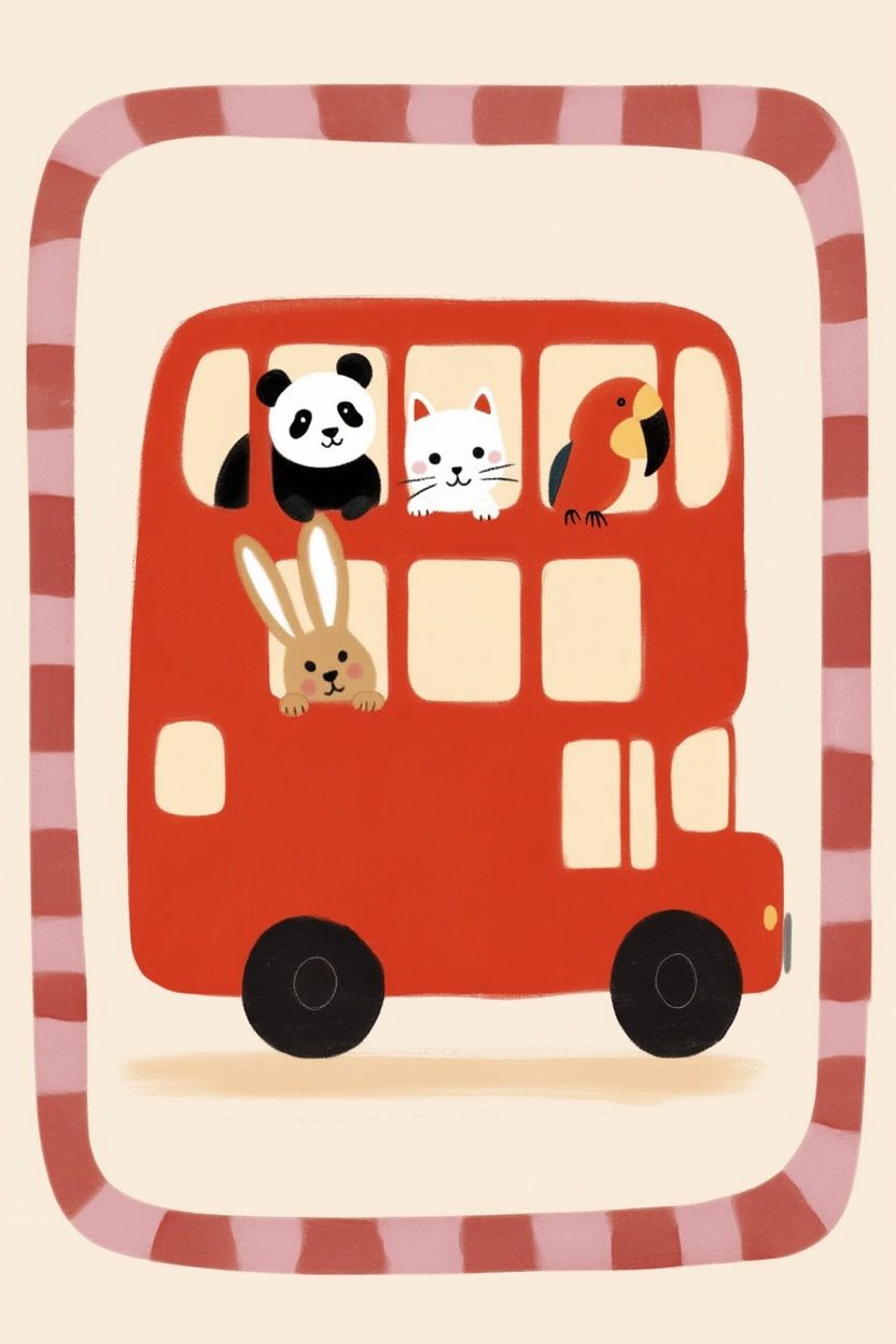 Animal Parade – Whimsical Transport Poster