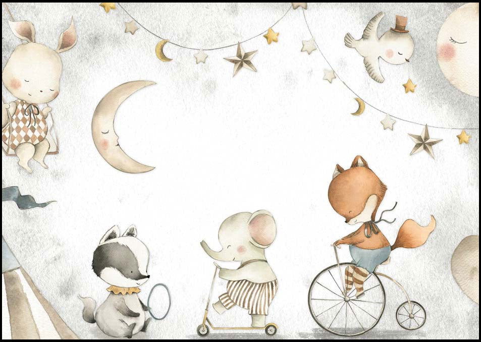 Animals Moonlight Poster