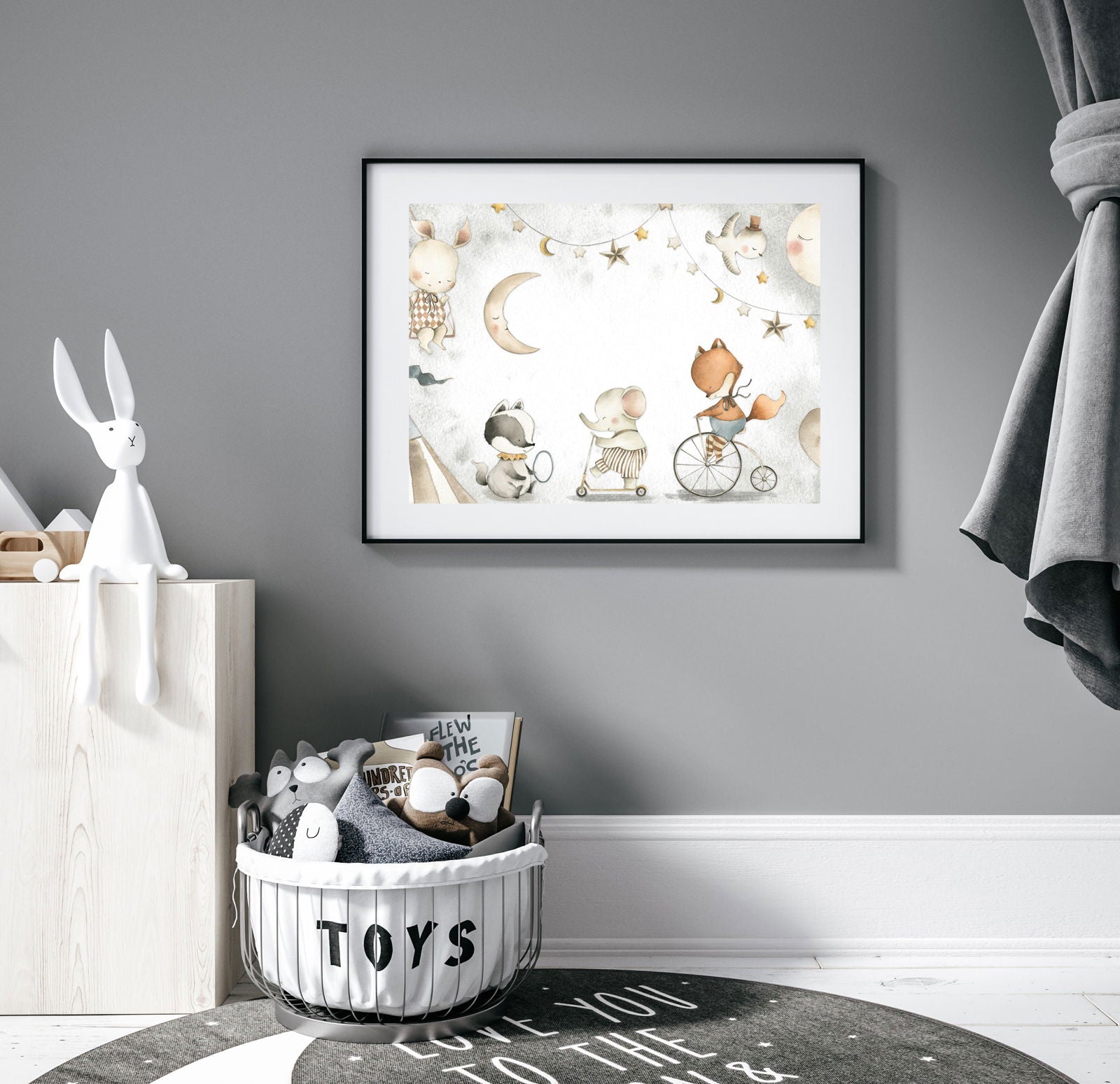 Animals Moonlight Poster