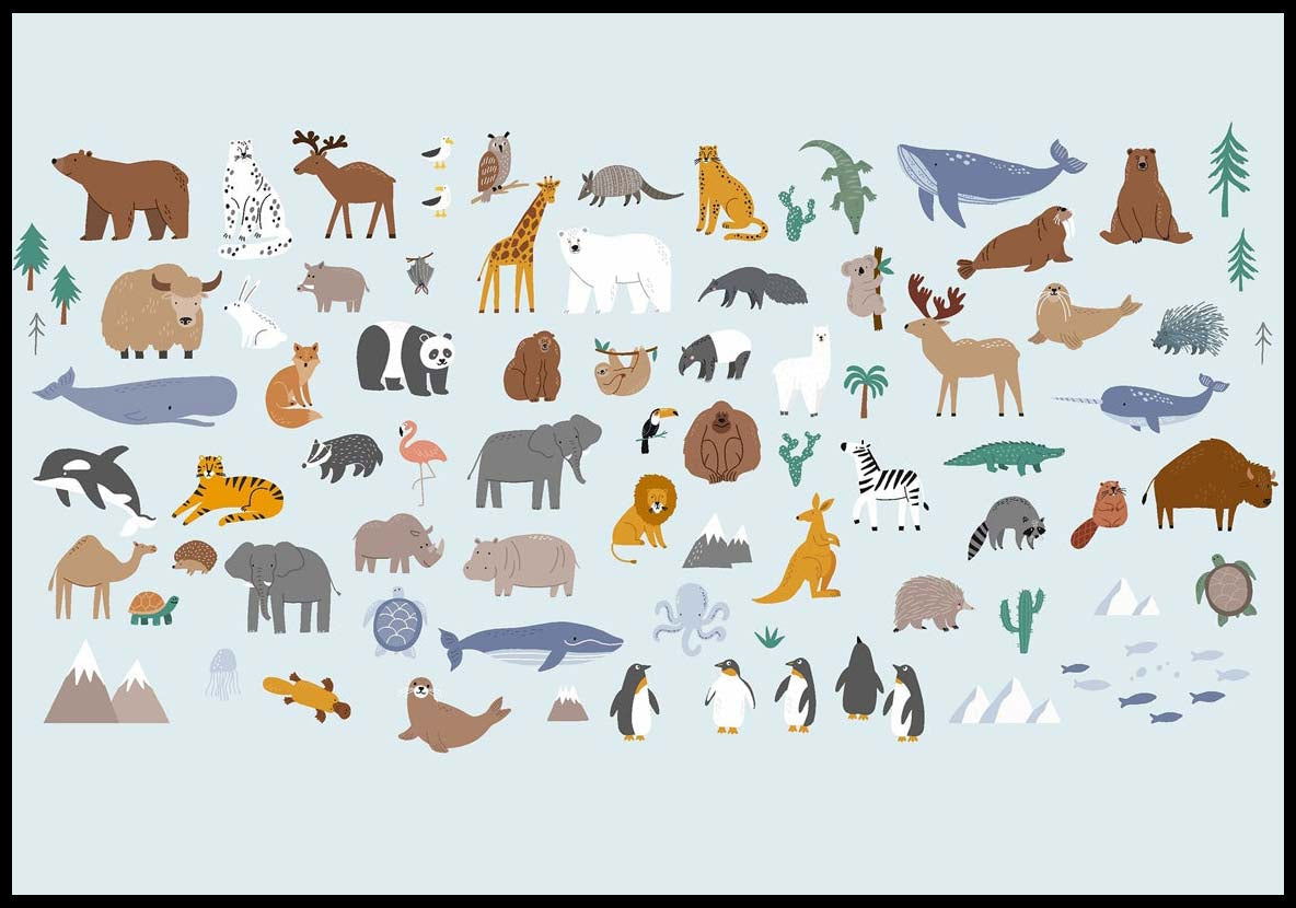 Animals World Poster