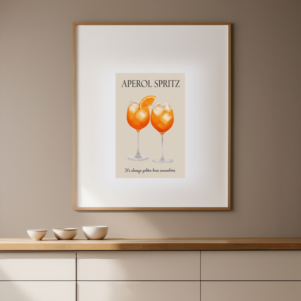 Aperol Spritz – It’s Always Golden Hour Cocktail Poster