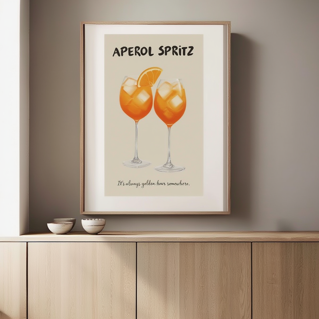 Aperol Spritz – It’s Always Golden Hour Cocktail Poster