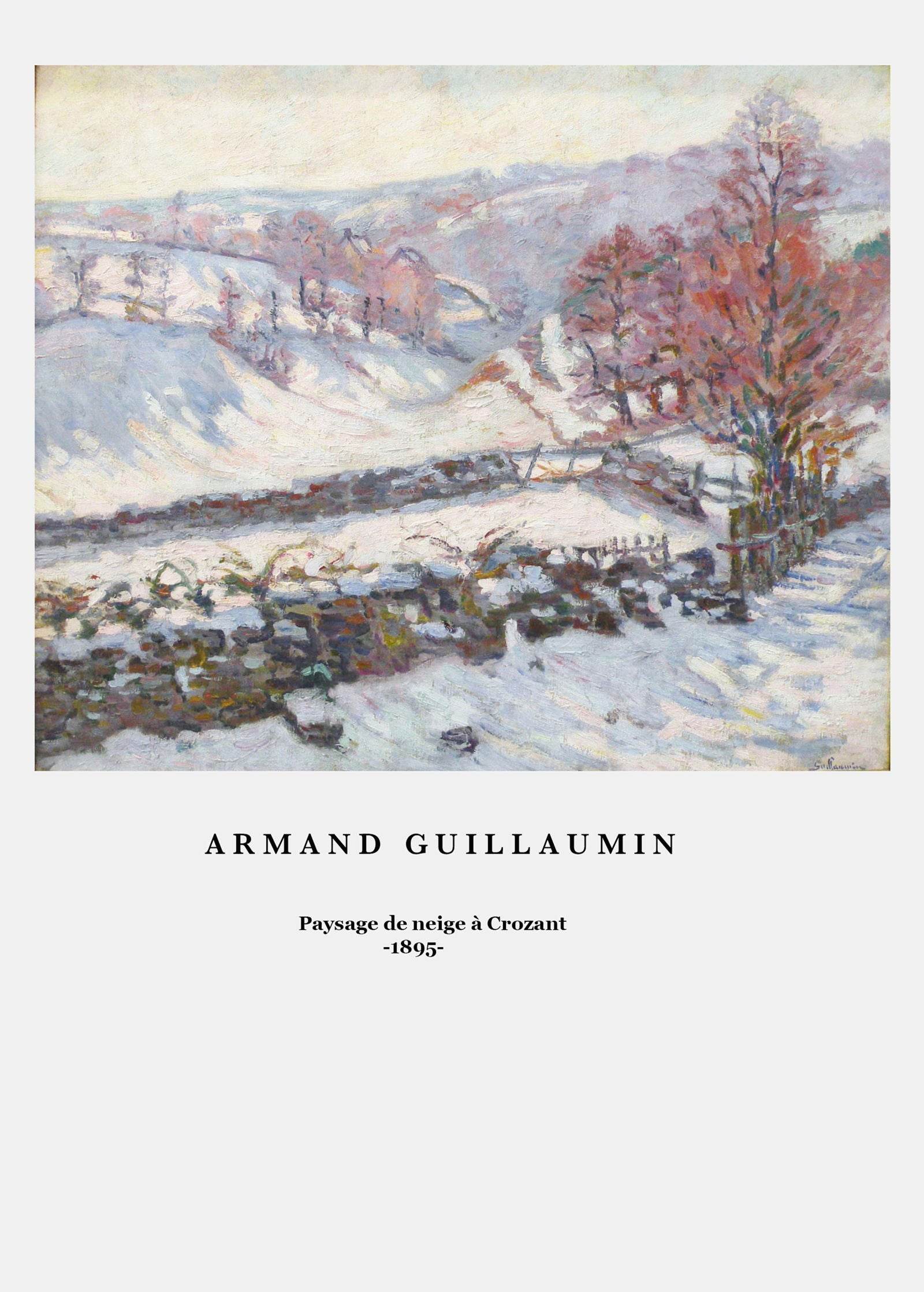 Armand Guillaumin - Paysage de neige à Crozant Poster - Hakyarts