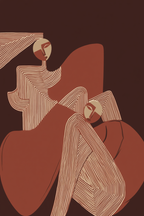 Golden Silhouette – Art Deco Figurative Illustration Print