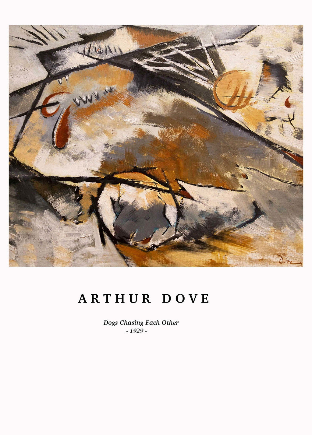 Arthur Dove - Dogs Chasing Each Other Poster