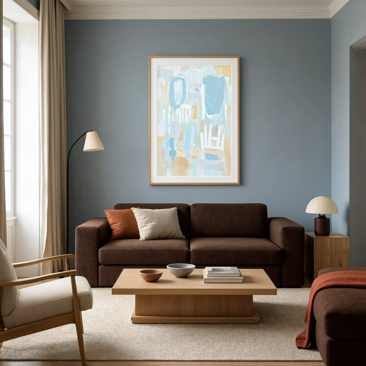 Abstract in Powder Blue | Contemporary Abstract Wall Art Print