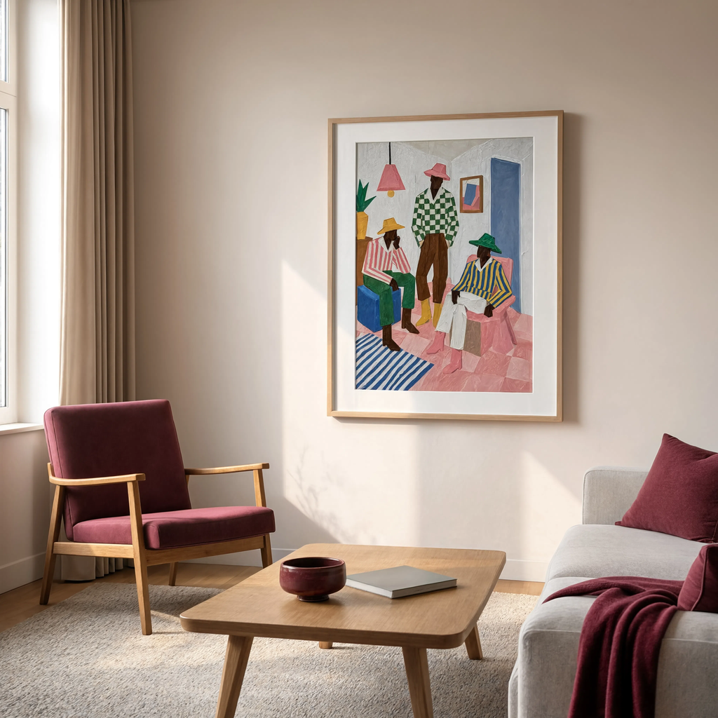Checkerboard Figures | Contemporary Abstract Figurative Art Print
