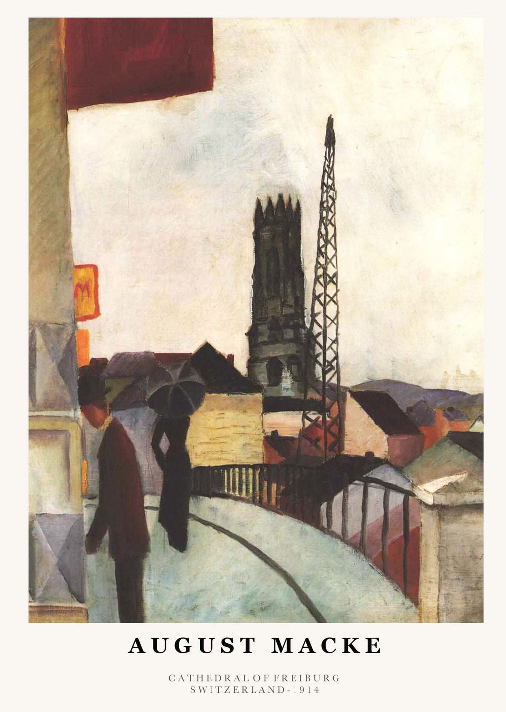 August Macke - Cathedral of Freiburg, Switzerland Poster