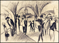 August Macke - Scene Under the Arcades in Thun