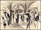 August Macke - Scene Under the Arcades in Thun