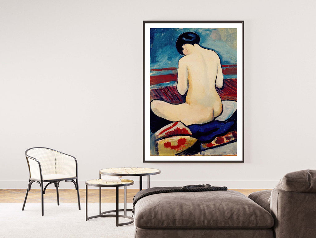 August Macke - Sitting Nude with Pillow