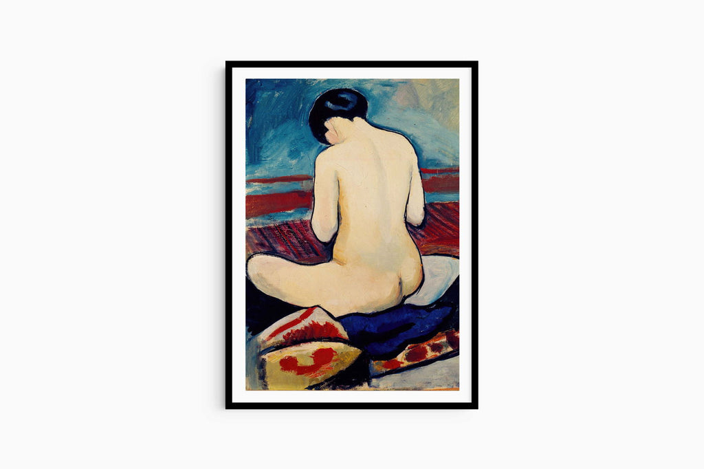 August Macke - Sitting Nude with Pillow