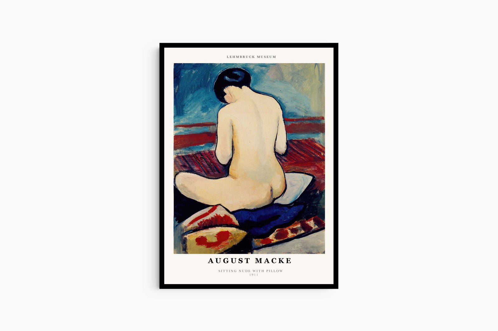 August Macke - Sitting Nude with Pillow Poster