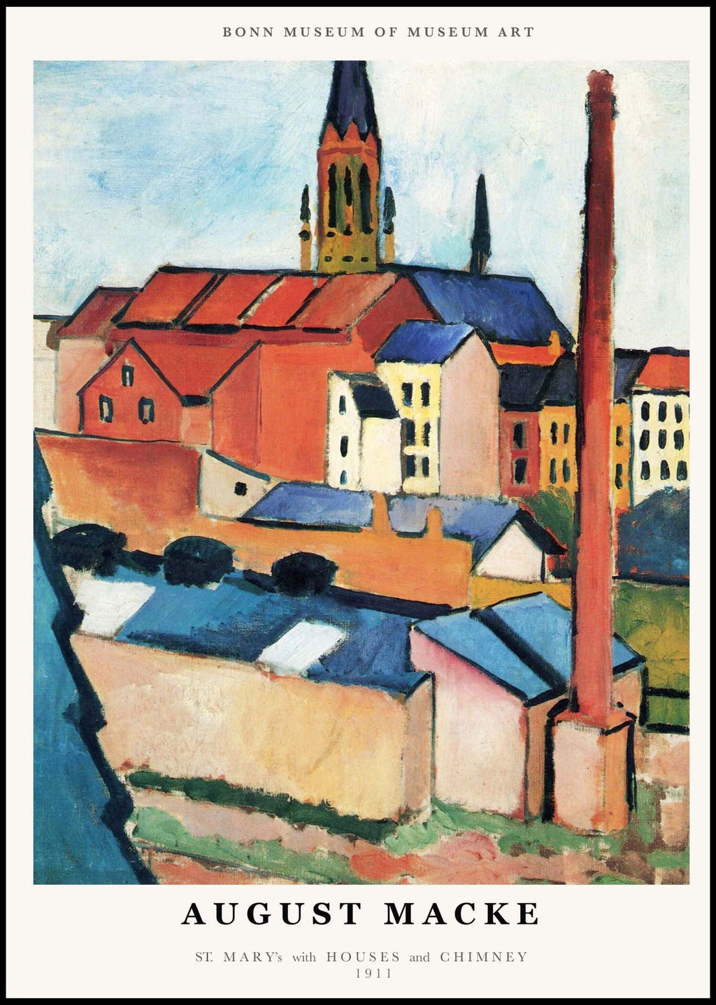 August Macke - St Mary with Houses and Chimneys Poster