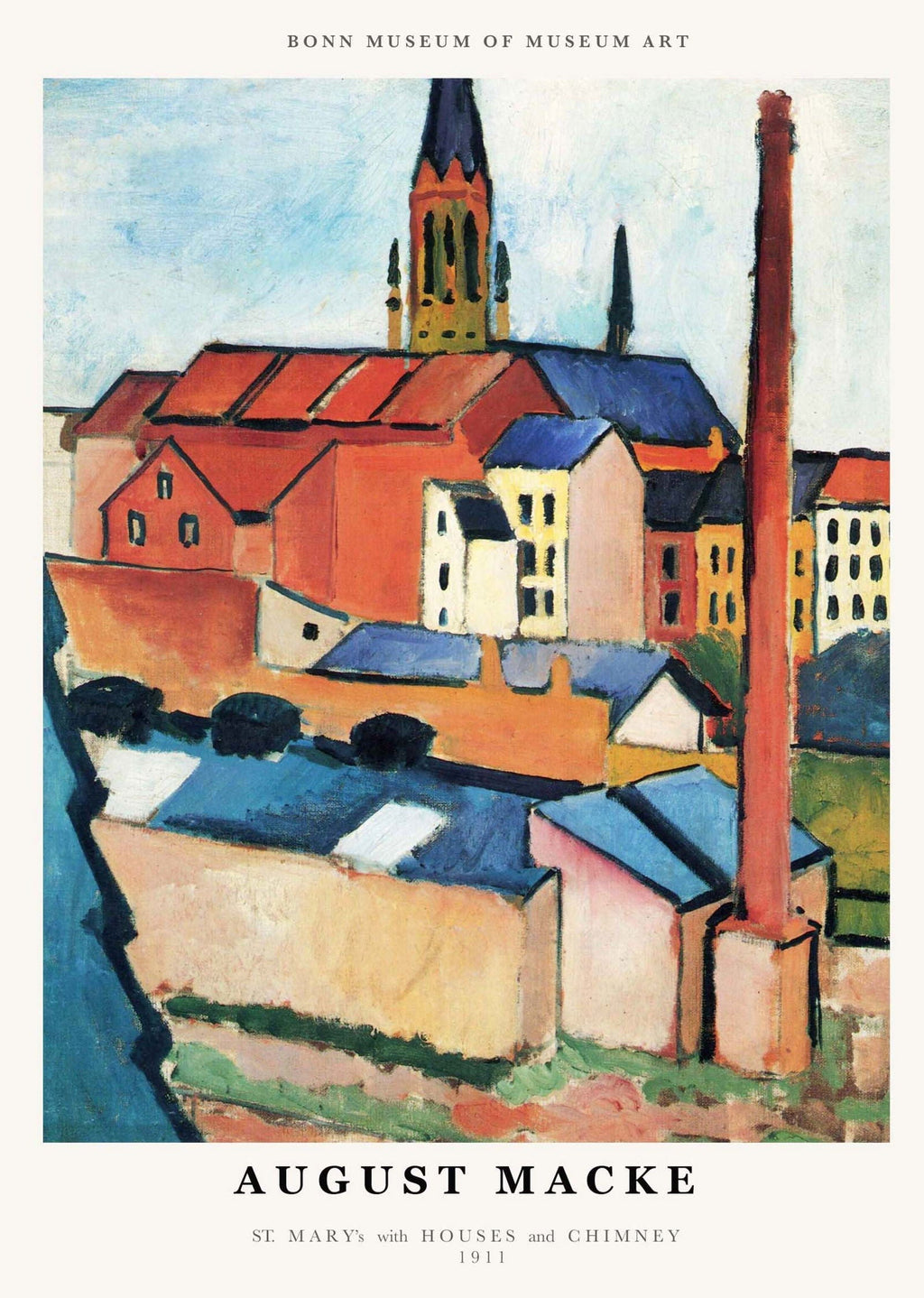 August Macke - St Mary with Houses and Chimneys Poster