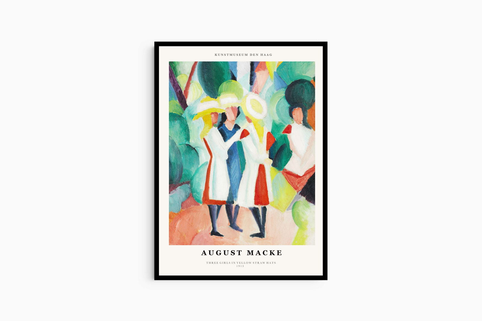 August Macke - Three Girls in Yellow Straw Hats Poster
