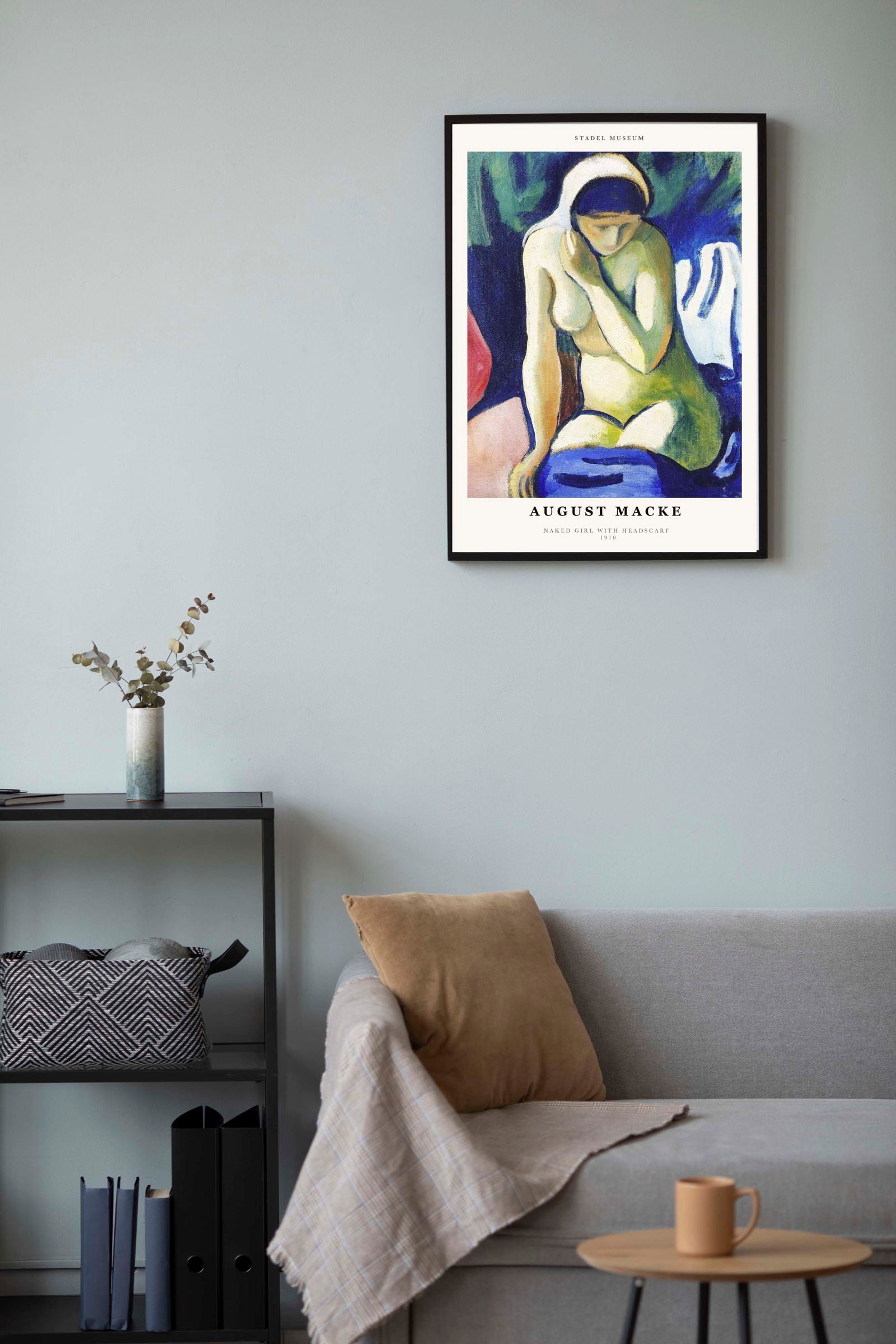 August Macke Poster - Naked Girl with Headscarf Poster